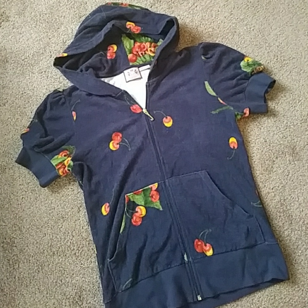 Juicy couture cherry terry hoodie large New